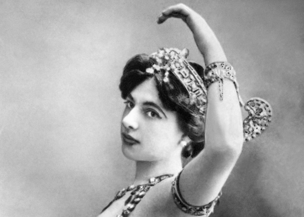 Exotic dancer and suspected double agent Mata Hari was executed in Paris. Her name endures today as that of the ultimate seductive spy.