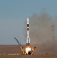 The Soyuz MS-10 spacecraft blasts off to the International Space Station (ISS) from the launchpad at the Baikonur Cosmodrome, Kazakhstan October 11, 2018. (REUTERS Photo)