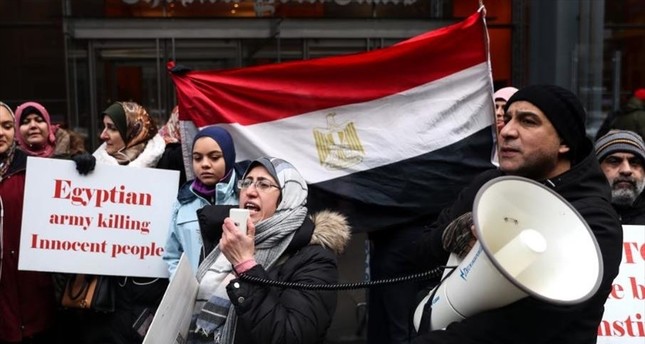 تظاهرة في نيويورك الأمريكية للتنديد بإعدامات مصر