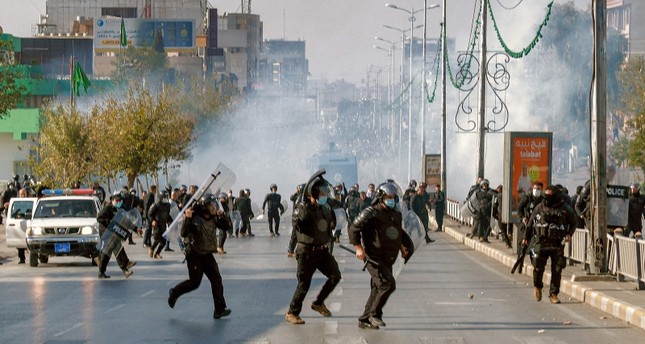 الشرطة العراقية في مواجهة احتجاجات الطلاب في السليمانية الفرنسية