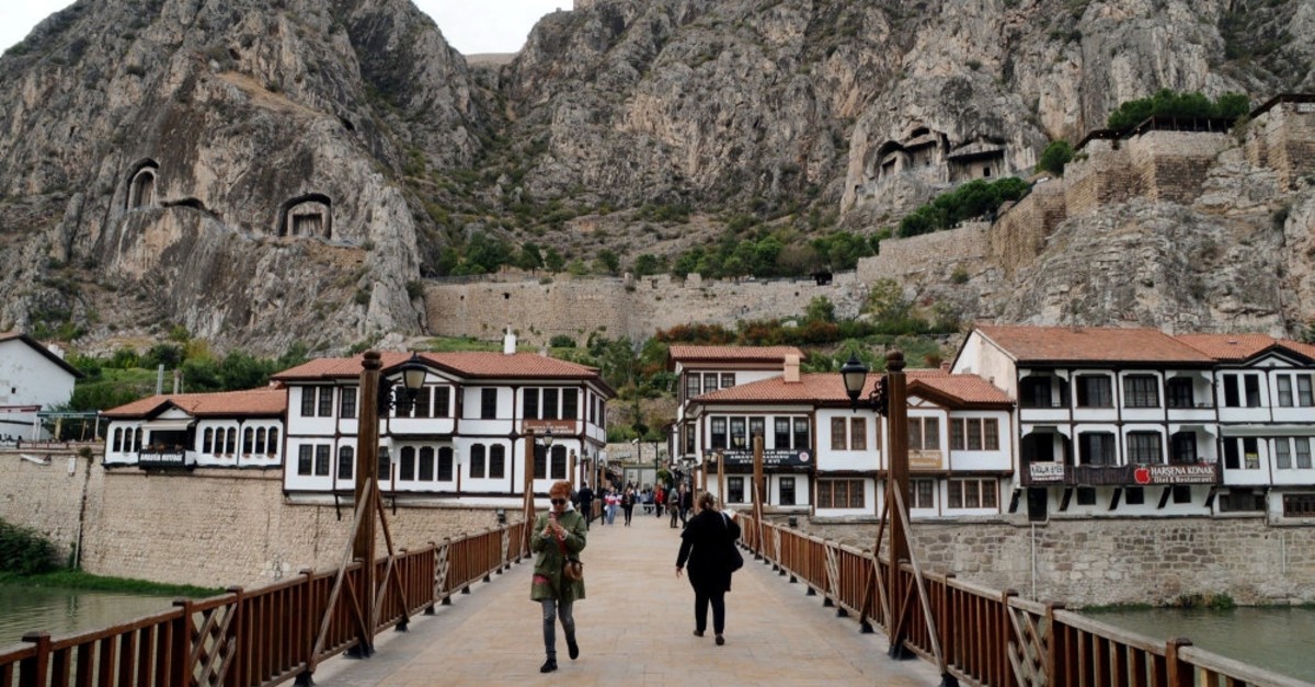 The rock-cut tombs of Pontus kings overlooks historical houses dating back to the Ottoman era.