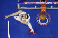 Philadelphia 76ers' Furkan Korkmaz watches his shot during the first half of an NBA basketball game against the Chicago Bulls, Sunday, Feb. 9, 2020, in Philadelphia. (AP Photo)