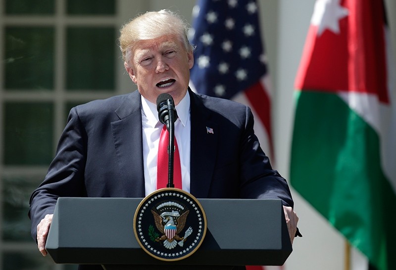 U.S. President Donald Trump speaks during a joint news conference with Jordan's King Abdullah II in the Rose Garden at the White House in Washington, D.C., U.S., April 5, 2017. (Reuters Photo)
