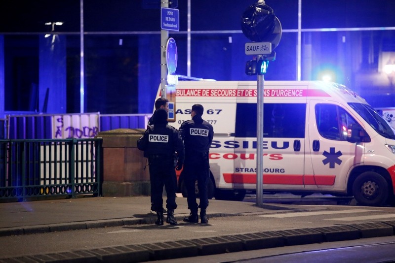 Police secure a street and the surrounding area after a shooting in Strasbourg, France, December 11, 2018. (Reuters Photo)
