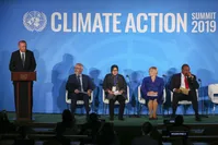 President Erdoau011fn addresses the U.N. Climate Action Summit 2019 in New York on Monday, Sept. 23, 2019 (AA Photo)
