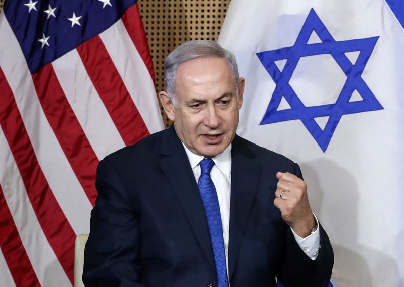 Israeli Prime Minister Benjamin Netanyahu reacts during a bilateral meeting with United States Vice President Mike Pence in Warsaw, Poland, Thursday, Feb. 14, 2019. (AP Photo)