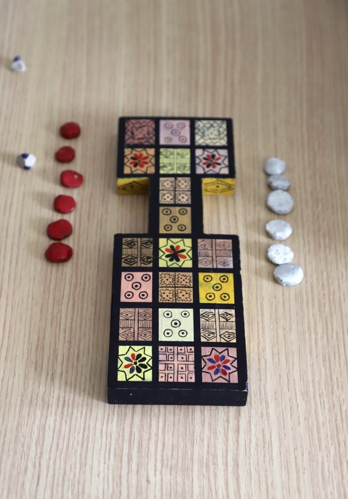 An ancient board game, known as the Royal Game of Ur, is seen in the northern Iraqi city of Raniey.