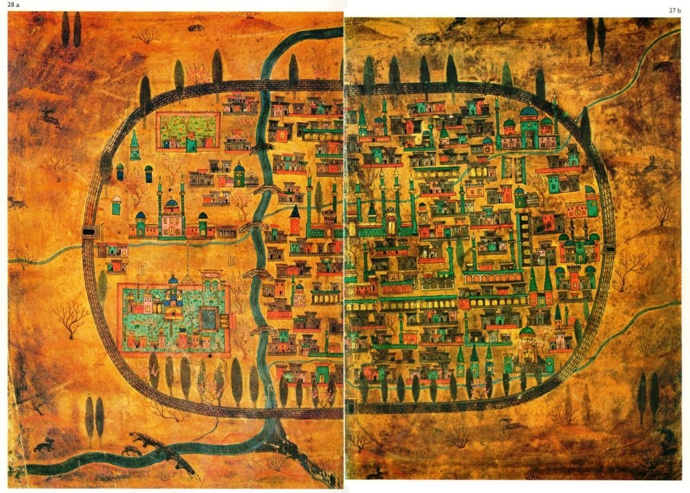 Miniature by Matraku00e7u0131 Nasuh depicting Tabriz.(AA Photo)