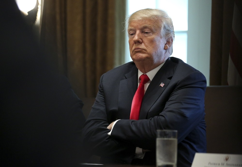 U.S. President Donald Trump listens during a Cabinet meeting in the Cabinet Room of the White House in Washington DC, Aug. 16. 