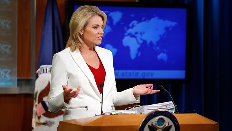 State Department spokeswoman Heather Nauert speaks during a briefing at the State Department in Washington, Wednesday, Aug. 9, 2017 (AP Photo)