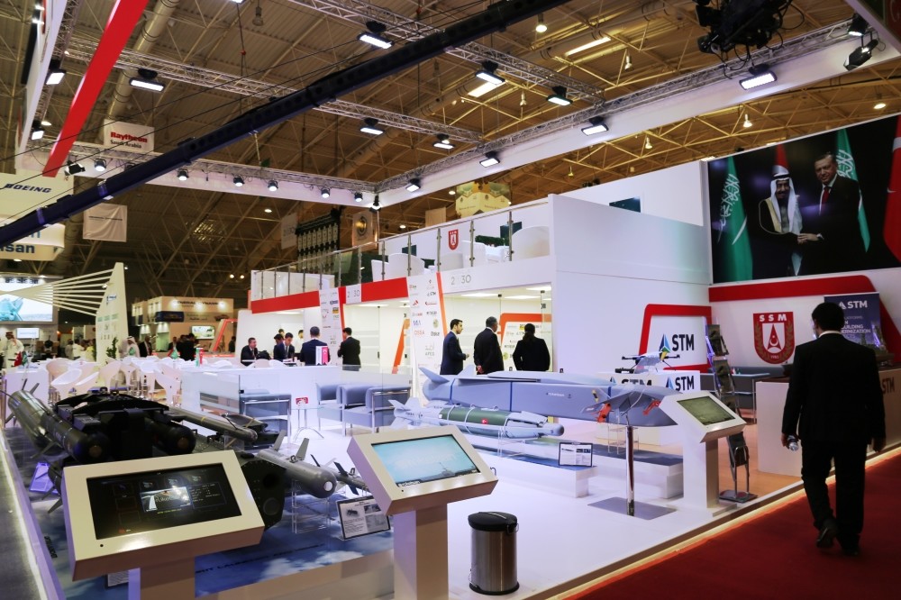 Turkish companies exhibit their products at Afed 2018, where Turkey is the guest of honor, Riyadh, Feb. 25.